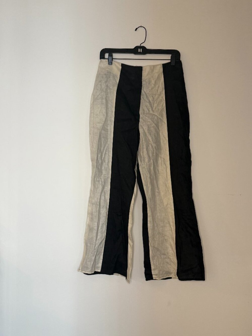 Matthew Bruch Black White Stripe Linen Pants High Rise Size 26